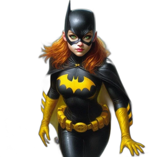 comic book art, concept art, 3d render, photorealistic, female, superhero, stands, rainy transparent PNG cut-out
