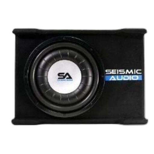 seismic, audio, sa-12b, subwoofer, speaker, box, blue, logo transparent PNG cut-out