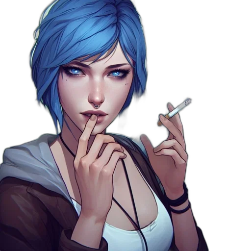 face, staff, jacket, weapon, cyberpunk, concept art, pixel art, fantasy art transparent PNG cut-out