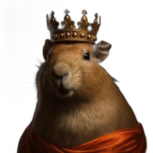crown, animal, hat, staff, concept art, photorealistic, 3d render, fantasy art transparent PNG cut-out