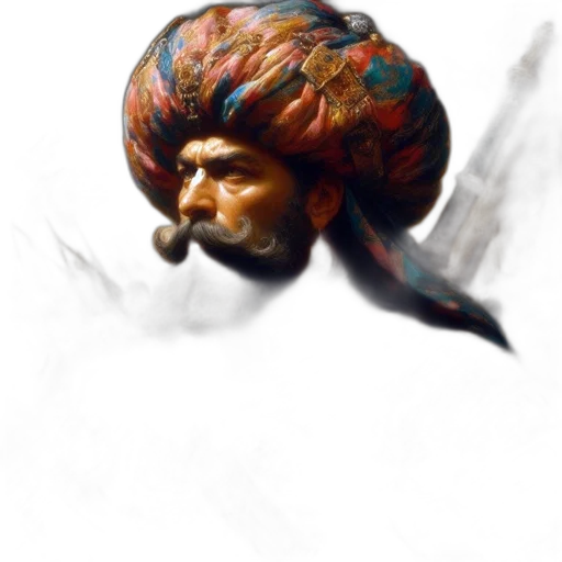 face, hat, mask, crown, concept art, fantasy art, photorealistic, oil painting transparent PNG cut-out