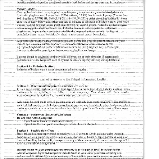 medical, document, discussing, bladder, cancer, treatment, pioglitazone, potential transparent PNG cut-out