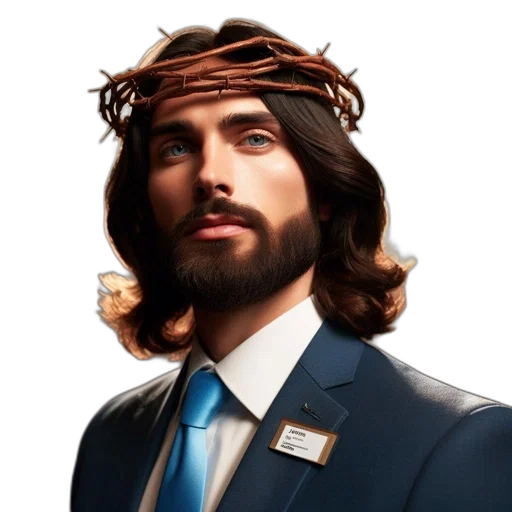 crown, staff, hair, face, photorealistic, concept art, 3d render, cartoon transparent PNG cut-out