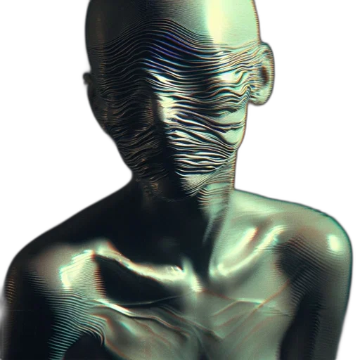 mask, robot, face, creature, 3d render, concept art, vaporwave, cyberpunk transparent PNG cut-out