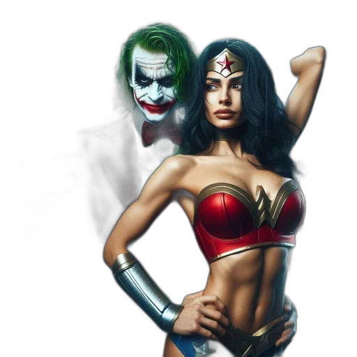 comic book art, concept art, fantasy art, photorealistic, iconic, superhero, characters, joker transparent PNG cut-out