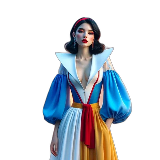 dress, jewelry, crown, concept art, 3d render, fantasy art, pixel art, blue transparent PNG cut-out