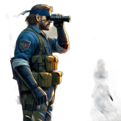 weapon, jacket, staff, creature, concept art, photorealistic, cyberpunk, comic book art transparent PNG cut-out