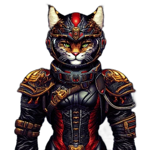 mask, animal, fantasy art, pixel art, comic book art, concept art, anthropomorphic, cat transparent PNG cut-out