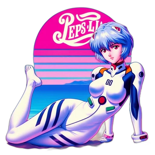robot, dress, vaporwave, concept art, pixel art, anime, neon lights, outer space transparent PNG cut-out