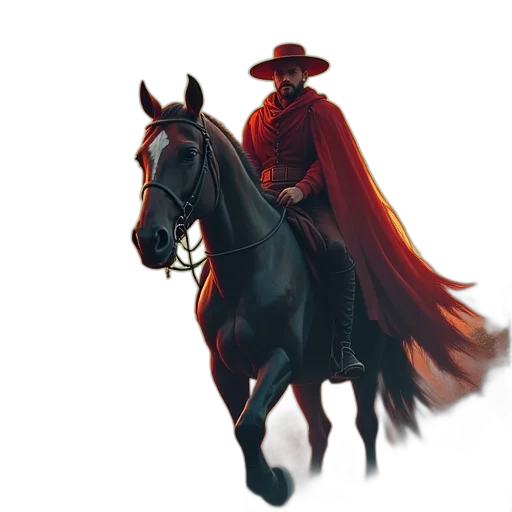 hat, staff, concept art, fantasy art, pixel art, comic book art, red, poster transparent PNG cut-out