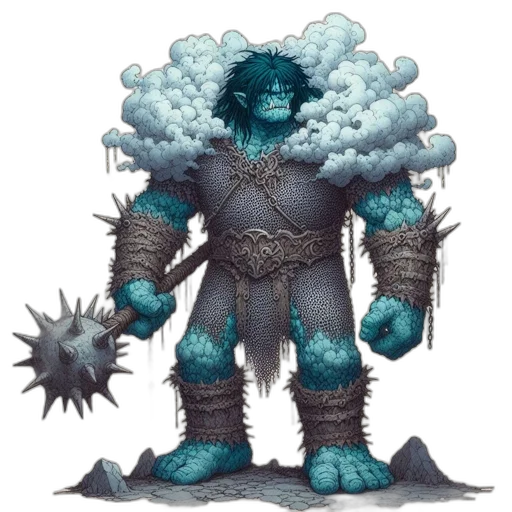 creature, staff, fantasy art, concept art, comic book art, pixel art, blue, green transparent PNG cut-out