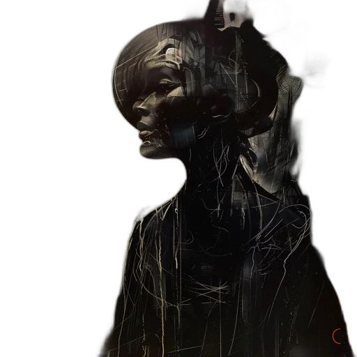 mask, face, robot, creature, concept art, cyberpunk, fantasy art, photorealistic transparent PNG cut-out