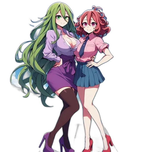 dress, anime, concept art, pixel art, cartoon, green, colorful, neon transparent PNG cut-out
