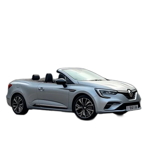 car, 3d render, silver, renault transparent PNG cut-out