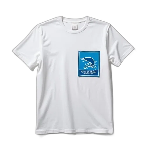 vaporwave, blue, plain, white, t-shirt, square, patch, featuring transparent PNG cut-out
