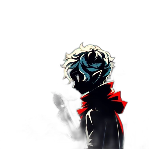 mask, jacket, face, weapon, comic book art, concept art, anime, fantasy art transparent PNG cut-out