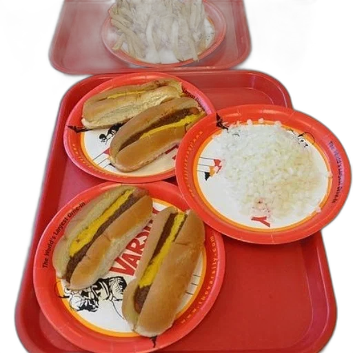 food, weapon, 3d render, red, tray, hot, dogs, rice transparent PNG cut-out