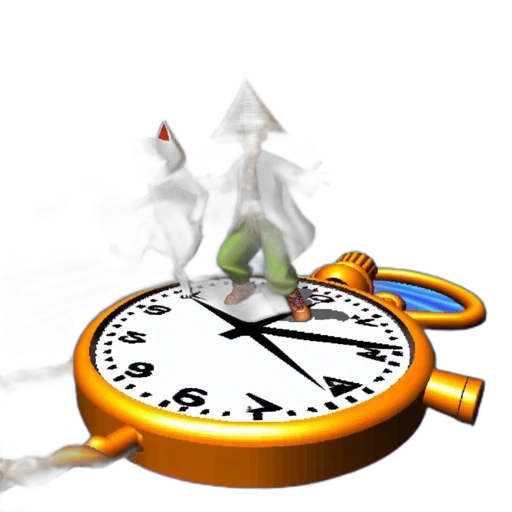 3d render, concept art, photorealistic, golden, pocket, watch, dancing, white transparent PNG cut-out