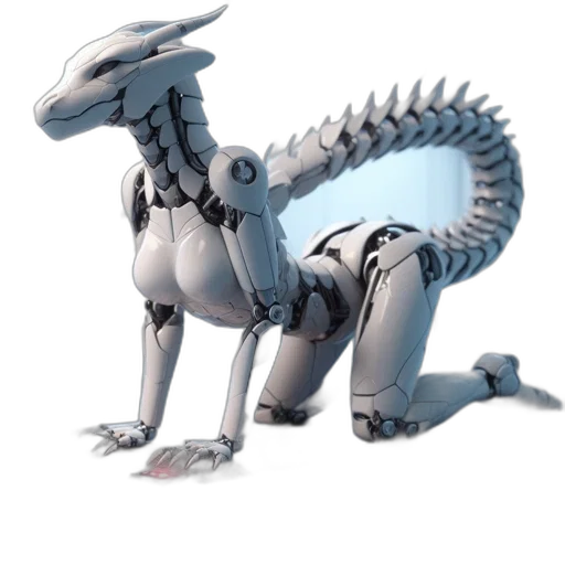 dragon, creature, robot, animal, concept art, 3d render, fantasy art, pixel art transparent PNG cut-out