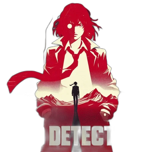 jacket, concept art, anime, pixel art, comic book art, red, poster, bad transparent PNG cut-out