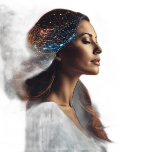 crown, concept art, photorealistic, fantasy art, outer space, woman, tranquility, deep transparent PNG cut-out