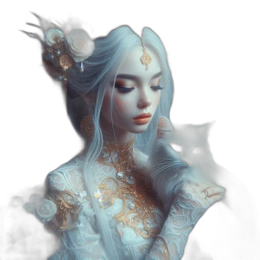 dress, crown, dragon, mask, fantasy art, concept art, photorealistic, oil painting transparent PNG cut-out