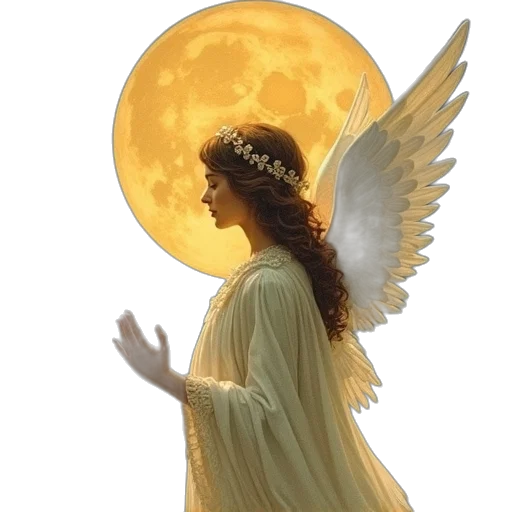 fantasy art, concept art, photorealistic, pixel art, golden, old, illustration, angel transparent PNG cut-out