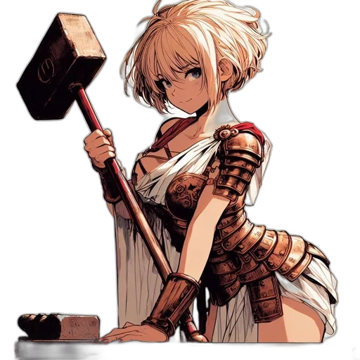 weapon, sword, staff, robot, pixel art, concept art, fantasy art, anime transparent PNG cut-out