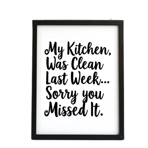 food, framed, picture, black, border, hangs, white, brick transparent PNG cut-out