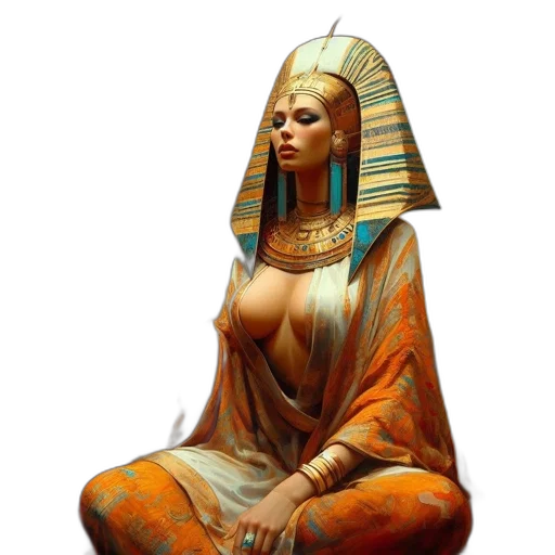 jewelry, dress, mask, fantasy art, concept art, pixel art, photorealistic, golden transparent PNG cut-out
