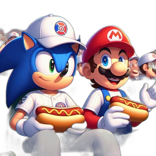 food, concept art, 3d render, pixel art, photorealistic, sonic, hedgehog, mario transparent PNG cut-out