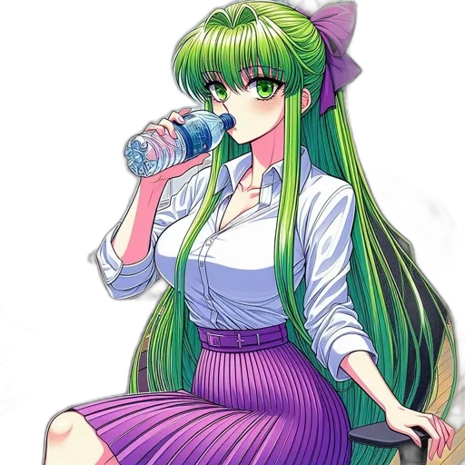 bottle, dress, staff, food, anime, vaporwave, pixel art, concept art transparent PNG cut-out