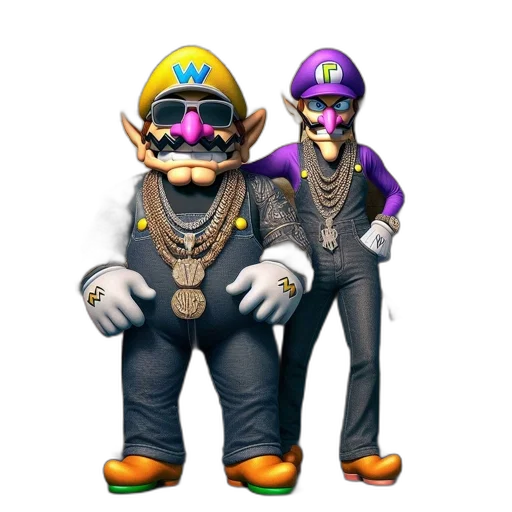 mask, concept art, 3d render, pixel art, two, animated, characters, wearing transparent PNG cut-out