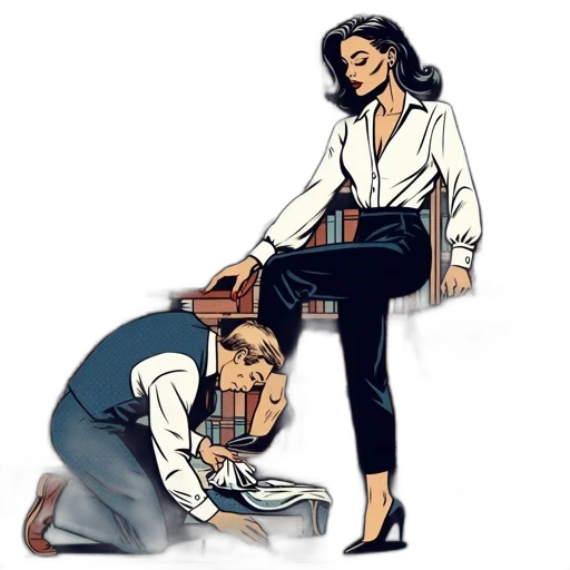 comic book art, concept art, urban, space, confident, woman, business, attire transparent PNG cut-out