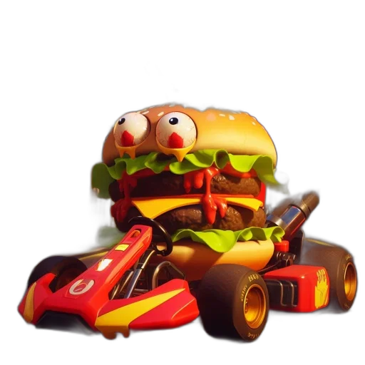 car, food, robot, weapon, 3d render, photorealistic, concept art, anthropomorphic transparent PNG cut-out