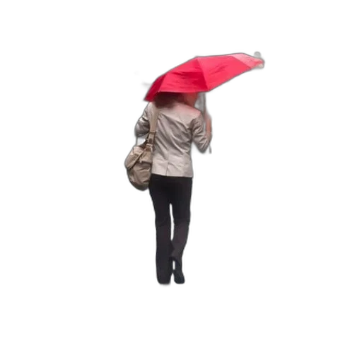 umbrella, jacket, hat, staff, 3d render, photorealistic, concept art, rain transparent PNG cut-out