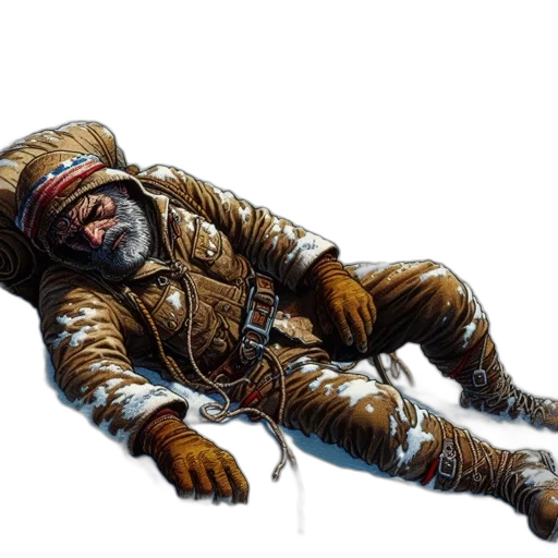 jacket, creature, concept art, comic book art, cyberpunk, photorealistic, outer space, snowy transparent PNG cut-out