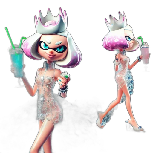 dress, concept art, 3d render, vaporwave, pixel art, pastel, neon, green transparent PNG cut-out