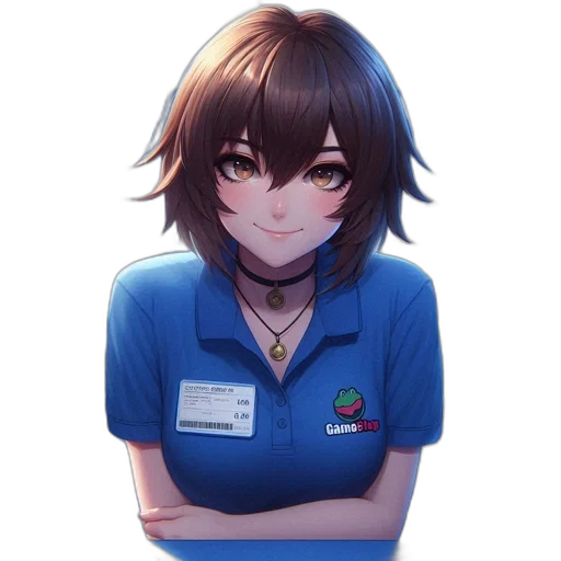 staff, face, hair, robot, anime, pixel art, cartoon, fantasy art transparent PNG cut-out