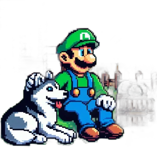 animal, staff, creature, pixel art, concept art, comic book art, watercolor, green transparent PNG cut-out