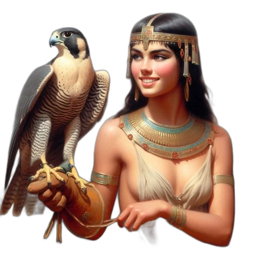 jewelry, fantasy art, concept art, photorealistic, pixel art, egyptian, woman, traditional transparent PNG cut-out