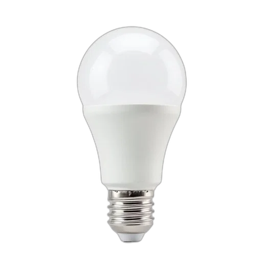 bottle, white, light, bulb, silver, base, isolated, against transparent PNG cut-out