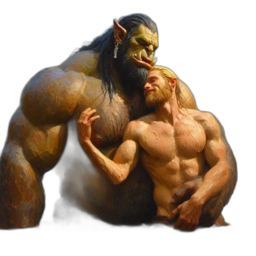 creature, animal, concept art, fantasy art, photorealistic, 3d render, two, muscular transparent PNG cut-out