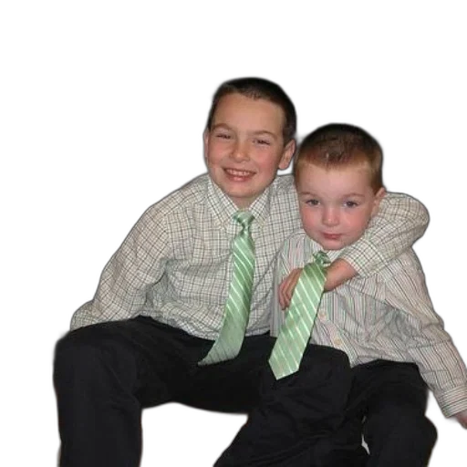 two, young, boys, sit, front, fireplace, both, wearing transparent PNG cut-out
