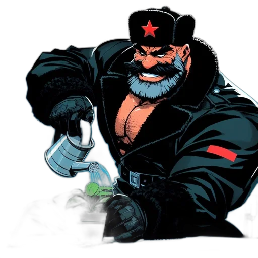 staff, weapon, jacket, hat, comic book art, concept art, pixel art, cartoon transparent PNG cut-out