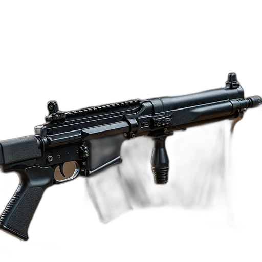 weapon, staff, 3d render, photorealistic, concept art, gun, being, constructed transparent PNG cut-out
