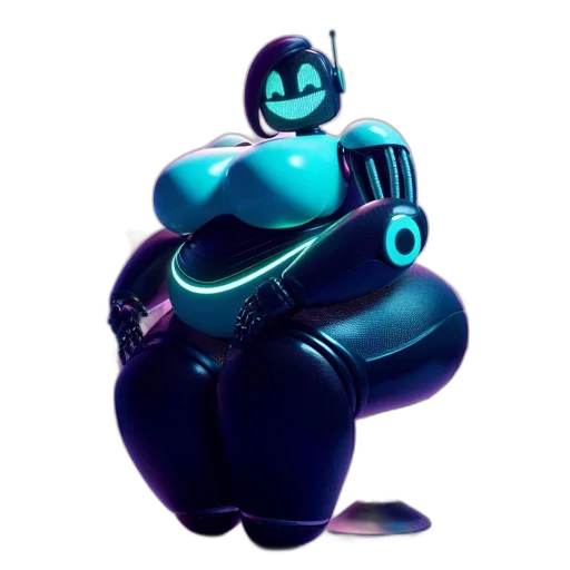 robot, animal, 3d render, concept art, vaporwave, cyberpunk, outer space, neon lights transparent PNG cut-out