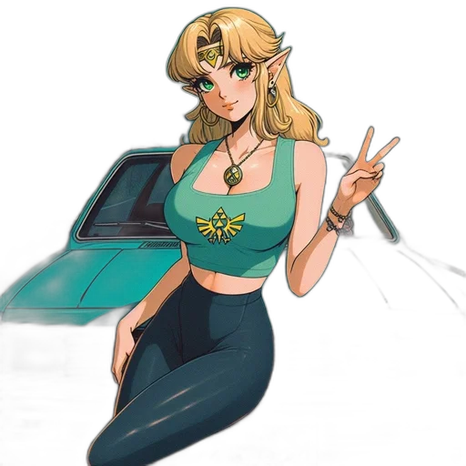 dress, car, concept art, anime, pixel art, fantasy art, green, pastel transparent PNG cut-out