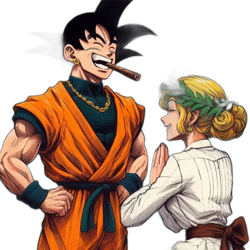 staff, concept art, comic book art, anime, pixel art, two, animated, characters transparent PNG cut-out