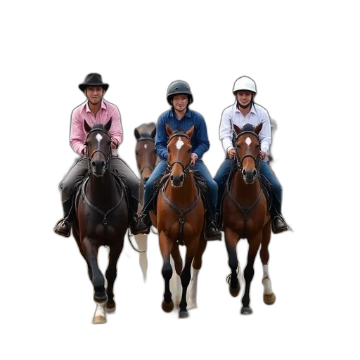 group, people, riding, horses, dirt, track, wearing, saddles transparent PNG cut-out